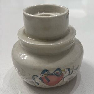 Vintage 1988 WBI Blue Ribbon‎ Duck Goose Candle Stick Holder 4.25”